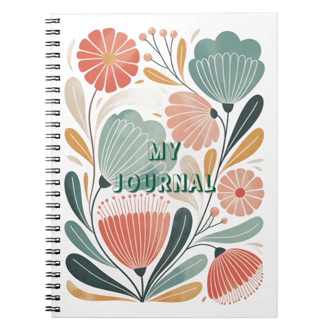 Mjuk sommar blomspiralfoto anteckningsbok (Framsidan)