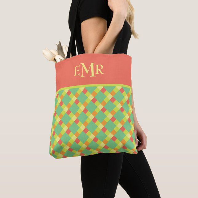 Mjuk sommarplattstrip Monogram Tygkasse (Närbild)