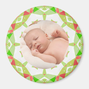 Mjuk Söt Grönt Anpassningsbar Julfoto Bild Magnet