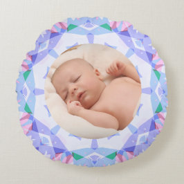 Mjuk Söt Pastels Anpassningsbar Jul Foto Bild Rund Kudde