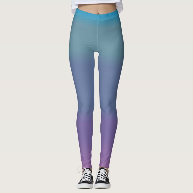 Mjuk Söt Turkos Blended Färg Leggings (Framsida)