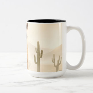 Mjuk spand Llama med Cactus Flow Två-Tonad Mugg