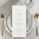 Mjuk Stäppblå Bröllop Meny<br><div class="desc">Eleganta bröllopsmenykort med mjuk stäppblå färg och delikat kalligrafi. En del av "Delicate blue floral wedding collection".</div>
