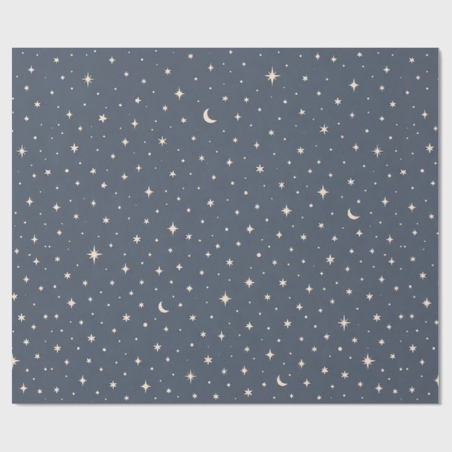 Mjuk stjärnmönster-estetik presentpapper (Platt)