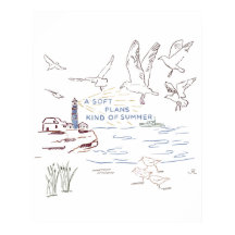Mjuk Strand Sommar Illustration | Kustaffisch