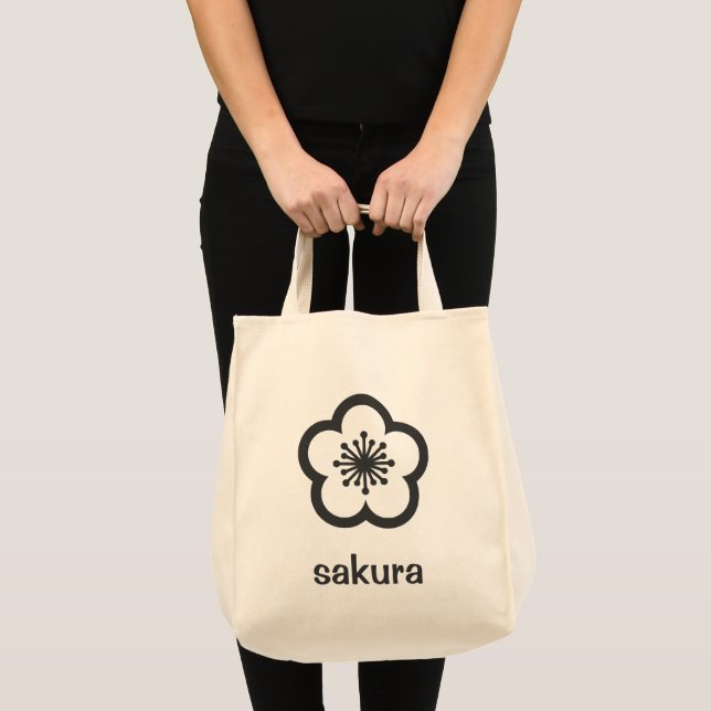 Mjuk svart körsbärsblomma tygkasse (Framsida (produkt))