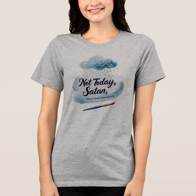 Mjuk T-shirt för Kvinnor med Regnig Stämning (Framsida)