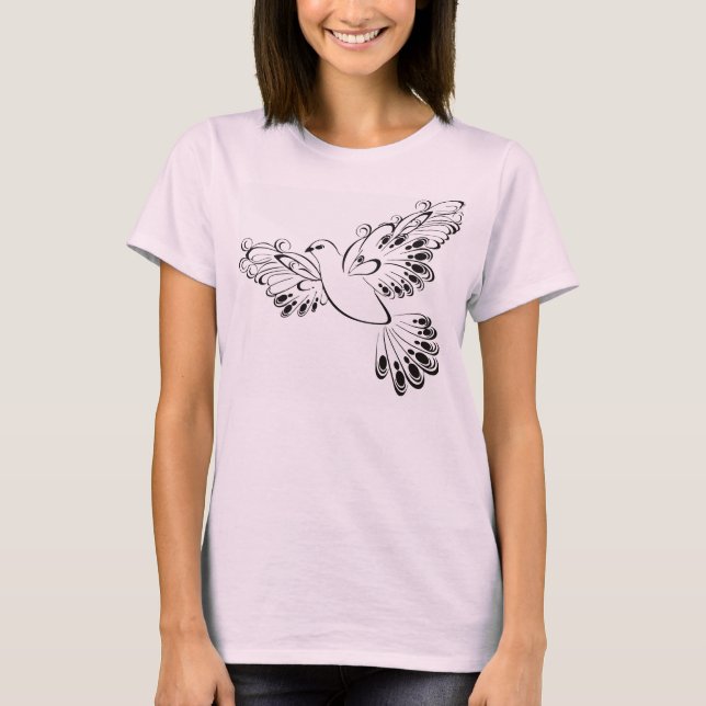 Mjuk T-tröja "för FRI DUVA" för kvinnor T-shirt (Framsida)