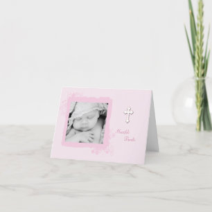 Mjuk Tack/inbjudan till foto- för Rosa Tack Kort