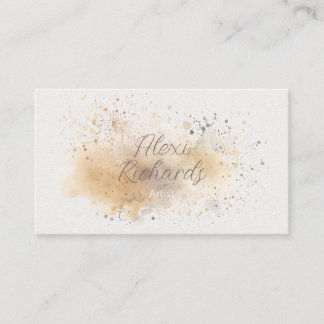 Mjuk tan och Grått vattenfärgspolade Visitkort