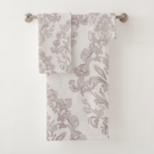 Mjuk Taupe Damask Vattenfärg Klassisk Blommig