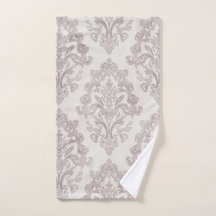 Mjuk Taupe Damask Vattenfärg Klassisk Blommig