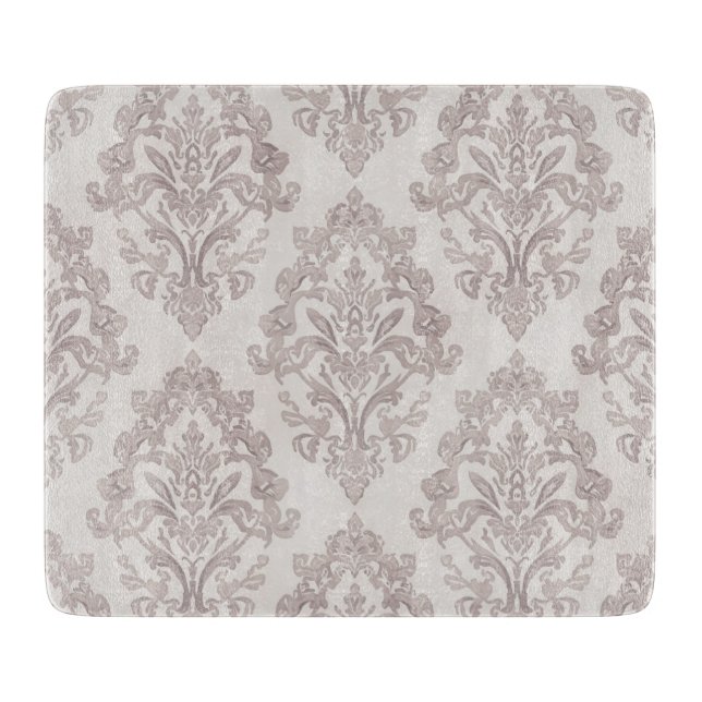 Mjuk Taupe Damask Vattenfärg Klassisk Blommig (Framsidan)
