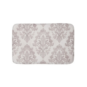 Mjuk Taupe Damask Vattenfärg Klassisk Blommig Badrumsmatta