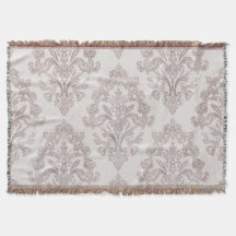 Mjuk Taupe Damask Vattenfärg Klassisk Blommig
