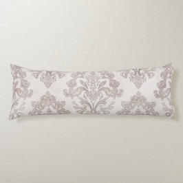 Mjuk Taupe Damask Vattenfärg Klassisk Blommig Kroppskudde