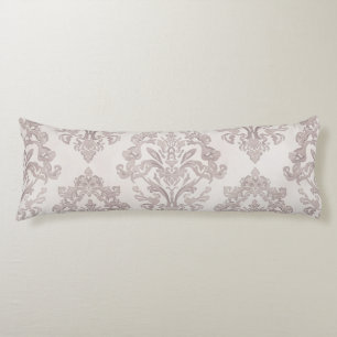 Mjuk Taupe Damask Vattenfärg Klassisk Blommig Kroppskudde