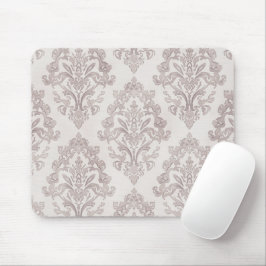 Mjuk Taupe Damask Vattenfärg Klassisk Blommig Musmatta