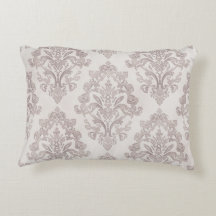 Mjuk Taupe Damask Vattenfärg Klassisk Blommig