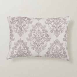 Mjuk Taupe Damask Vattenfärg Klassisk Blommig Prydnadskudde
