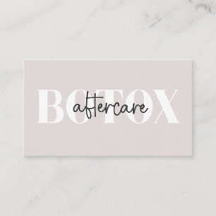 Mjuk Taupe Minimal Botox Eftervårdsguide Visitkort