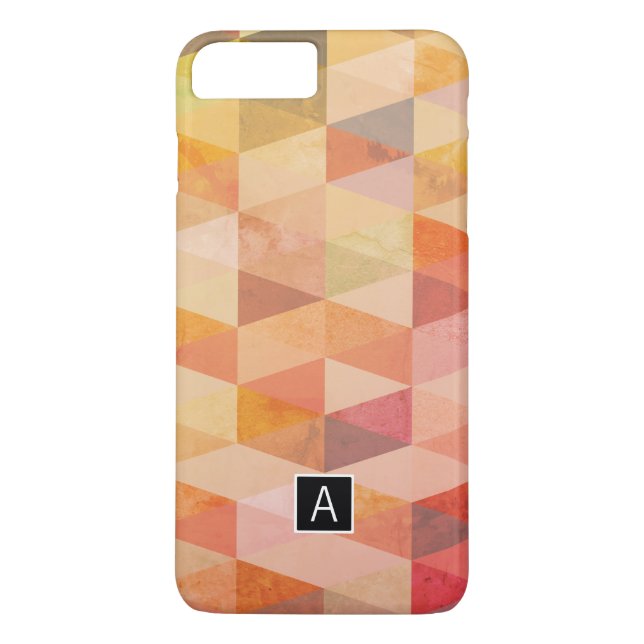 Mjuk triangel Geometric Mönster | Monogrammet Case-Mate iPhone Skal (Baksida)