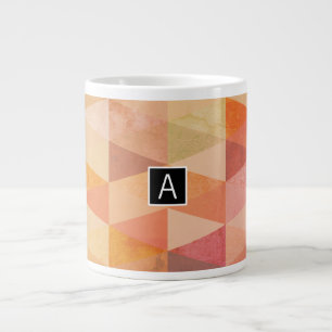 Mjuk triangel Geometric Mönster Monogrammet Jumbo Mugg