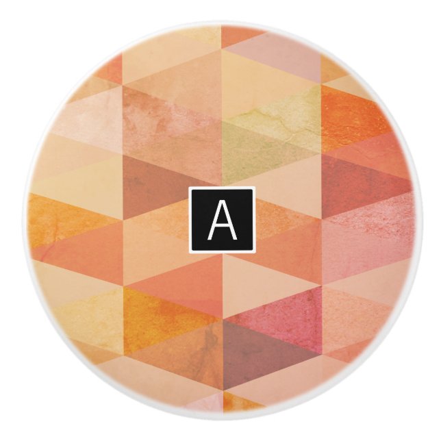 Mjuk triangel Geometric Mönster | Monogrammet Knopp (Framsidan)