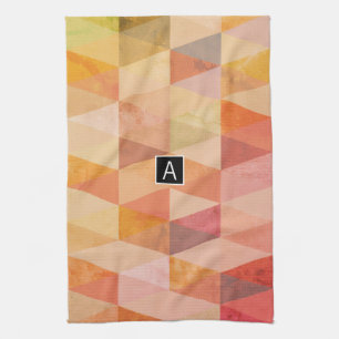Mjuk triangel Geometric Mönster Monogrammet Kökshandduk