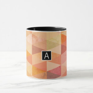 Mjuk triangel Geometric Mönster   Monogrammet Mugg