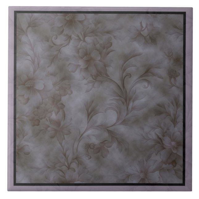 Mjuk utformning av grått- och lavender-blommigtens kakelplatta (Framsidan)