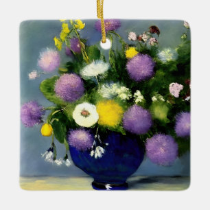 Mjuk utskrift av Färg blomma Vas Julgransprydnad Keramik