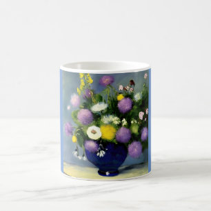 Mjuk utskrift av Färg blomma Vas Kaffemugg
