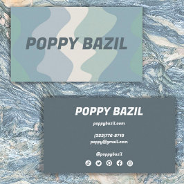 Mjuk Vågigt Rand-minimalistisk fetblå Grönt Visitkort