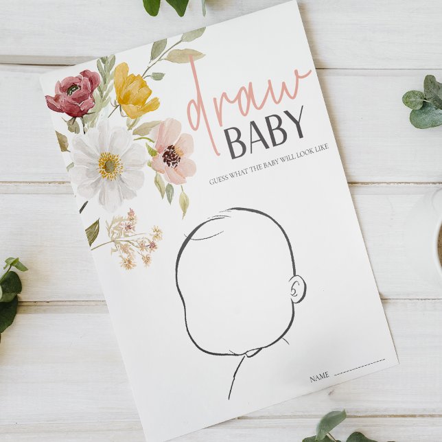 Mjuk vår blomstermålning baby baby shower-spel poster (Skapare uppladdad)