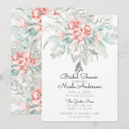 Mjuk vår sommar blommande bröllopsdusch inbjudningar