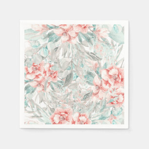 Mjuk vår sommar blomster grönska elegant bröllop pappersservett