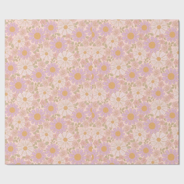Mjuk vårblomma Boho presentpapper (Seam)