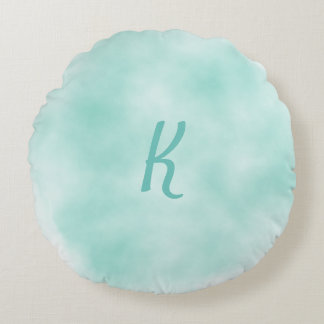 Mjuk vattenfärg Monogram Rund fyllning för vattenl Kudde