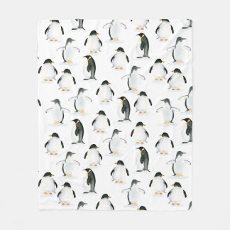 Mjuk vattenfärg Penguin Ull-projektion Fleecefilt