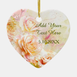 Mjuk  vattenfärg Ro Blommigt Julgransprydnad Keramik