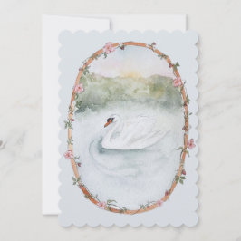 Mjuk vattenfärg Svan Tack Kort
