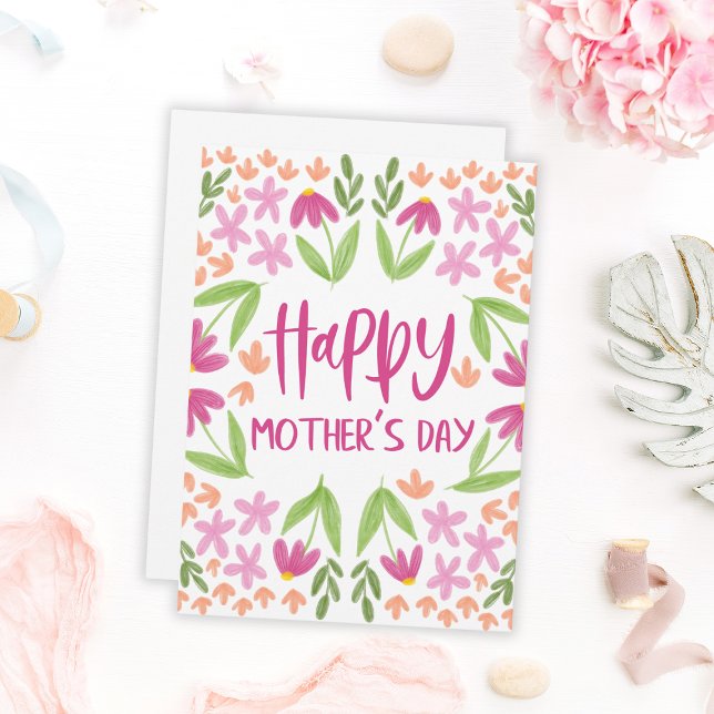 Mjuk vattenfärgad Blommigt - Lycklig Mor-dagen (Cute Floral Watercolor Happy Mother's Day Card
)