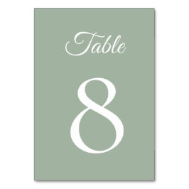 Mjuk vattenfärgad Blommigt Sage Grönt Bröllop Bordsnummer