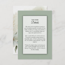 Mjuk vattenfärgad Blommigt Sage Grönt Bröllop Tilläggskort