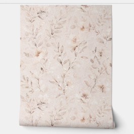 Mjuk vattenfärgsbeige blommigt grenar neutralt