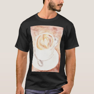 Mjuk vattenfärgslatte Art Kopp i kaffe T Shirt