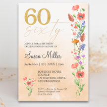 Mjuk Vildblomma 60-årsdag För Henne - 60 År