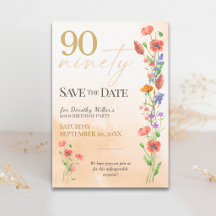 Mjuk Vildblomma 90-årsfirande för Henne - Elegant