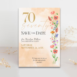 Mjuk vildbloms 70-årsfirande spara datumet